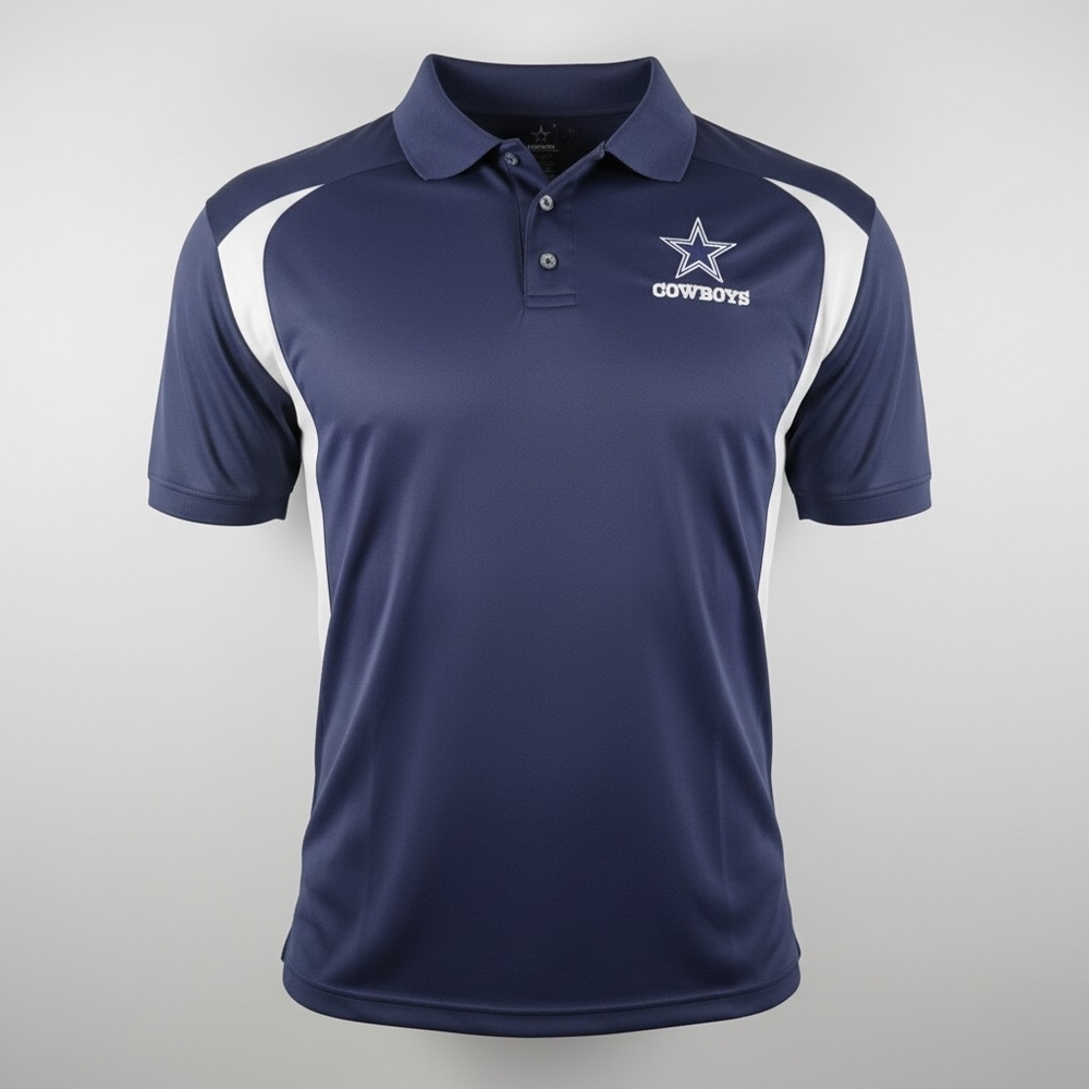 Cowboys Navy and White Men's Polo Shirt
